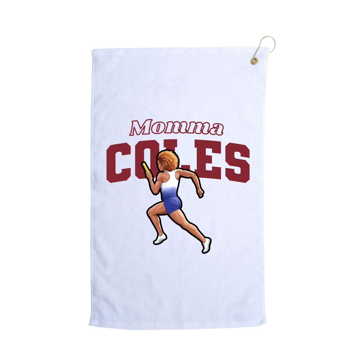 Golf Towel — Mothers Day Block in White