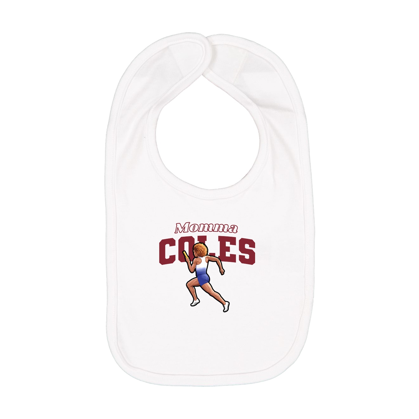 Infant Bib — Mothers Day Block in White