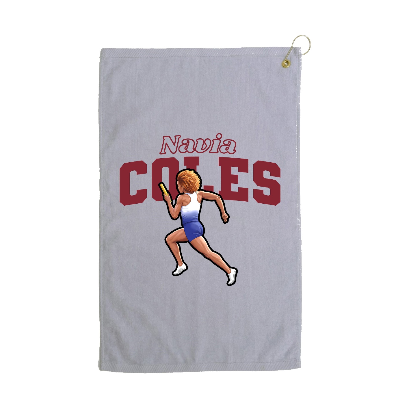 Golf Towel — Name Arch in Grey