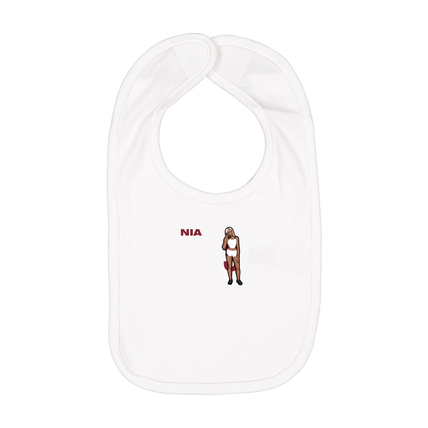 Infant Bib — Player Name in White