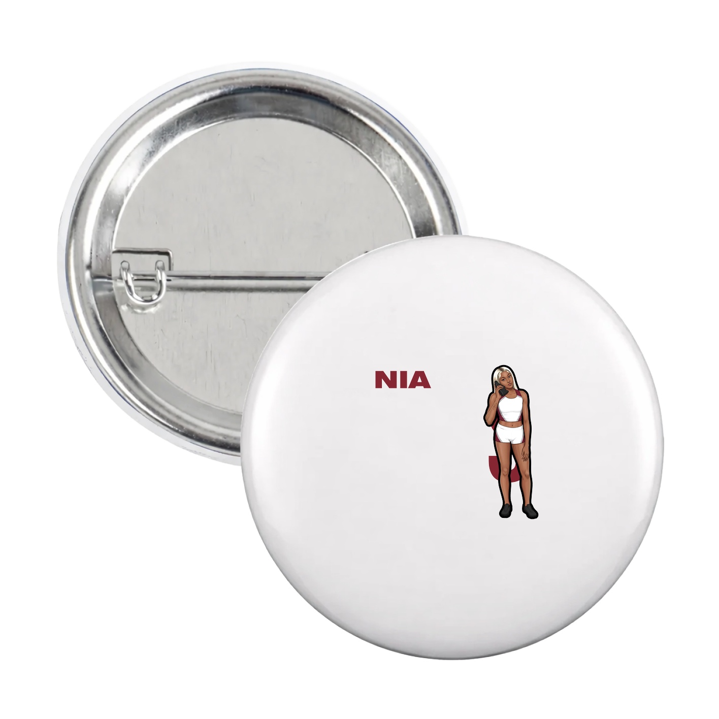 Game Day Button — Player Name in White