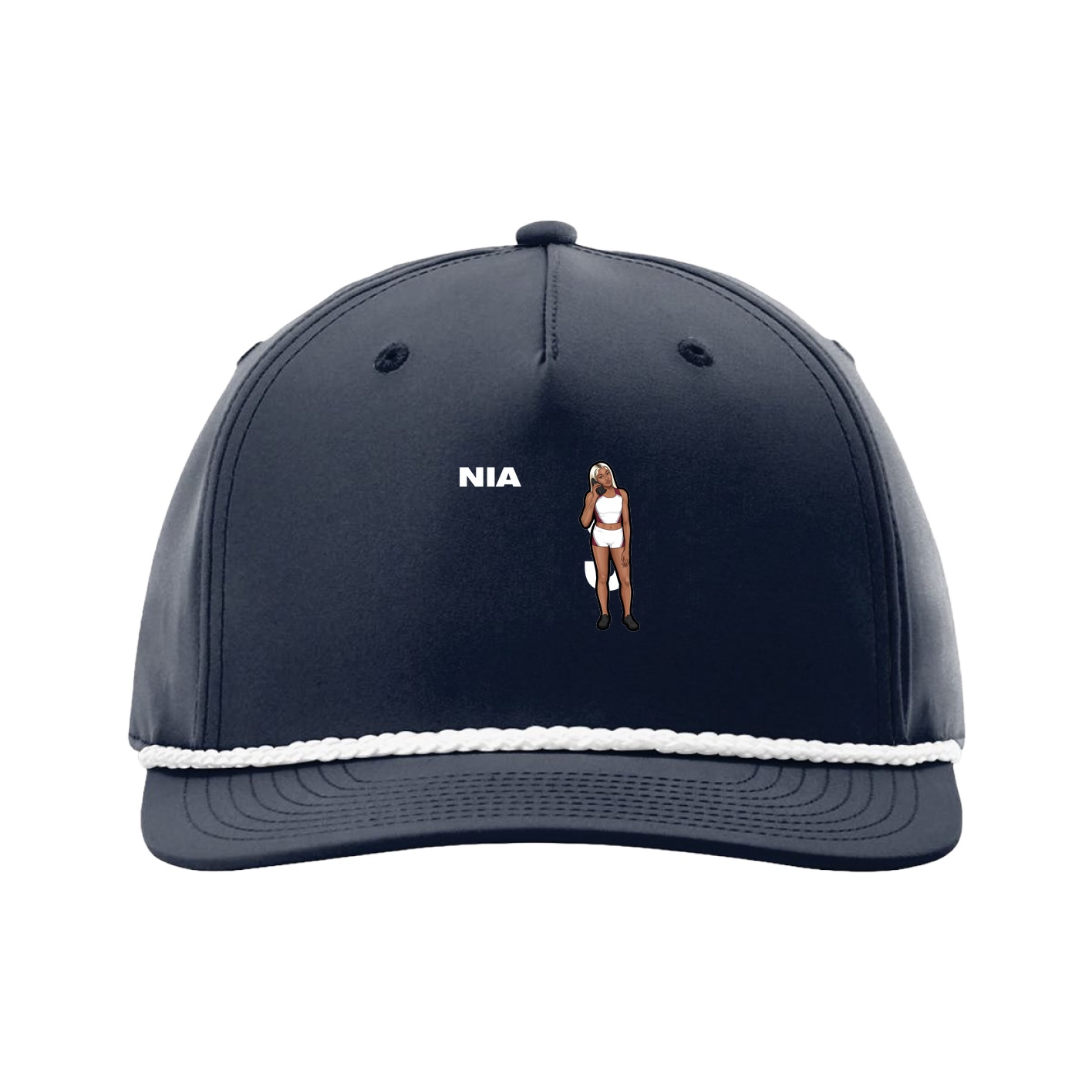 Five-Panel Classic Rope Cap — Player Name in Navy