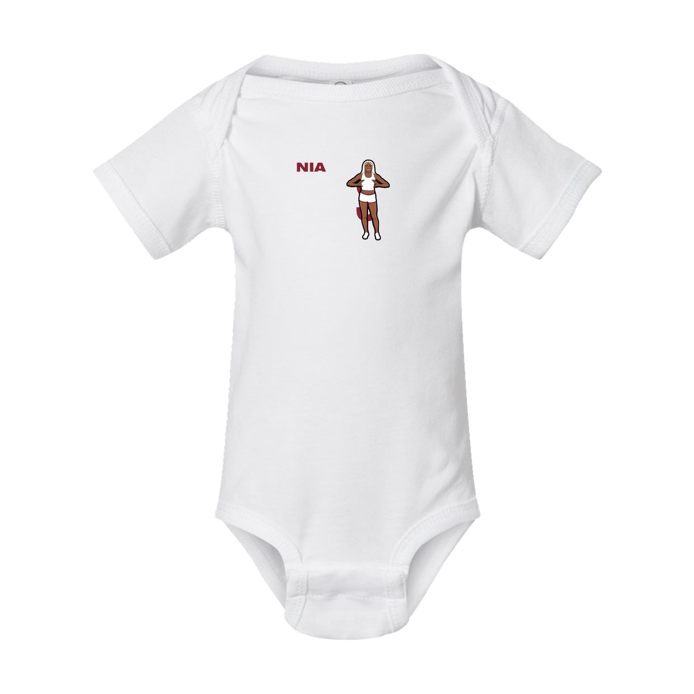Baby Onesie — Player Name in White