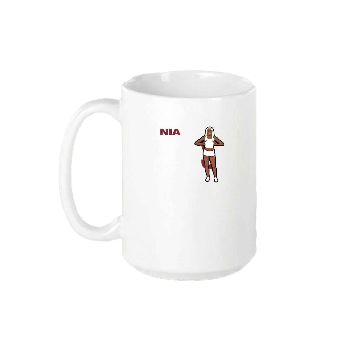15oz Coffee Mug — Player Name in White