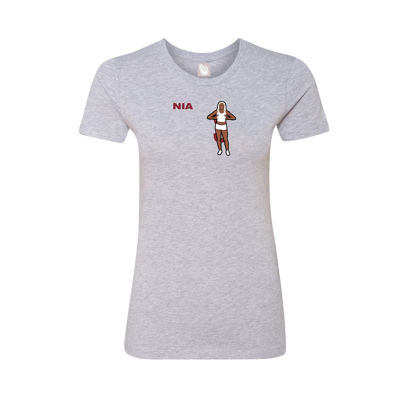 Womens Tee — Player Name in Grey