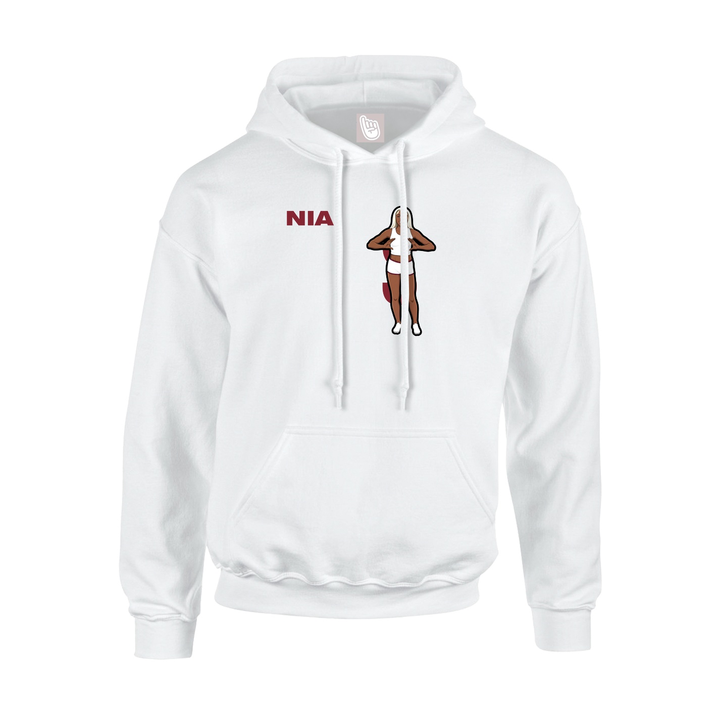 Youth Hoodie — Player Name in White