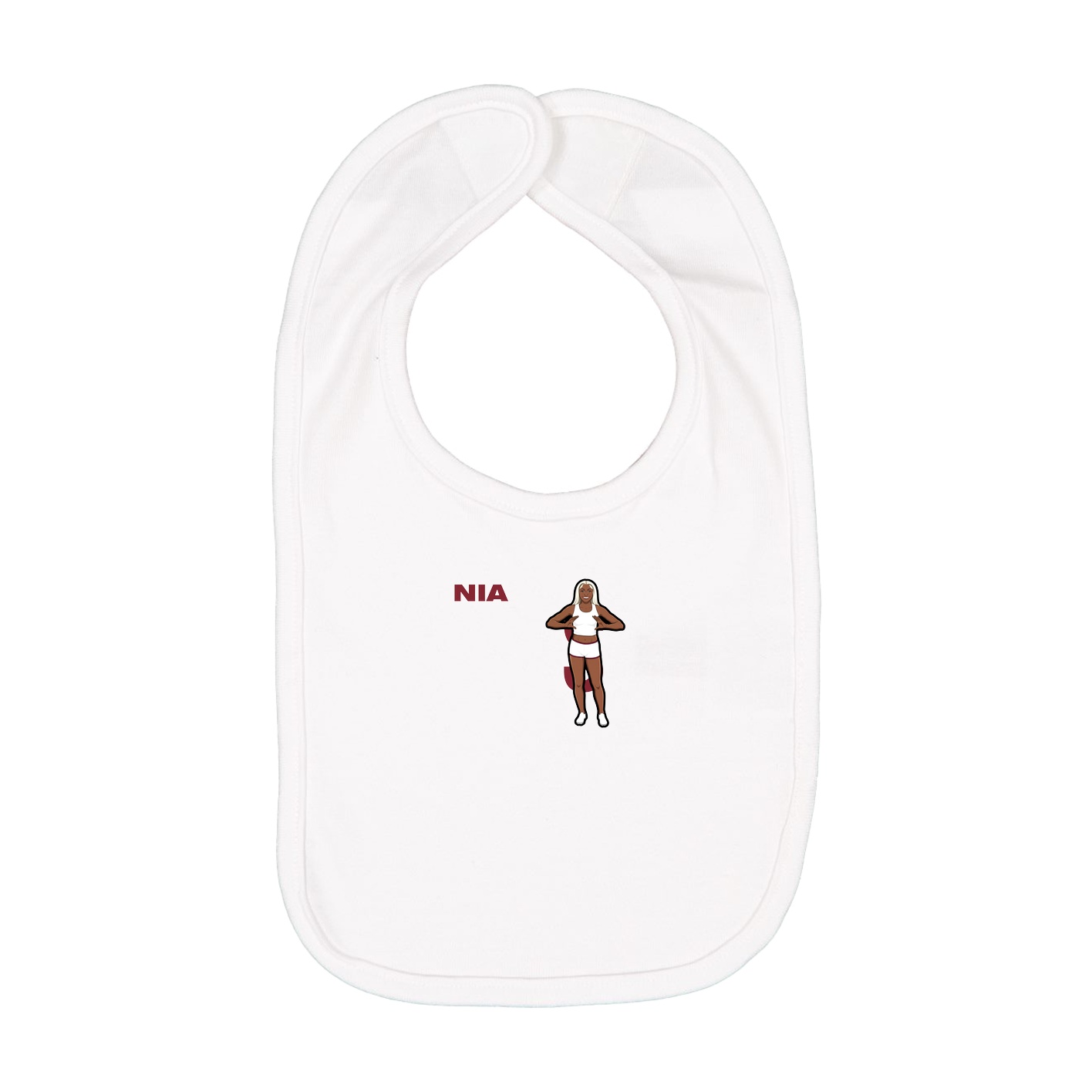 Infant Bib — Player Name in White