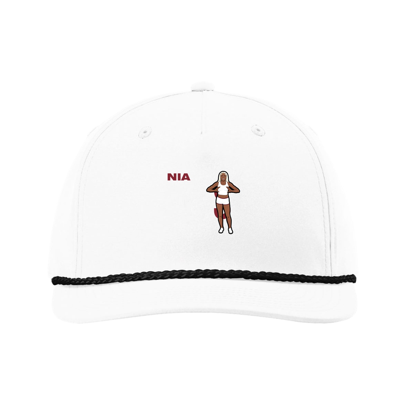 Five-Panel Classic Rope Cap — Player Name in White