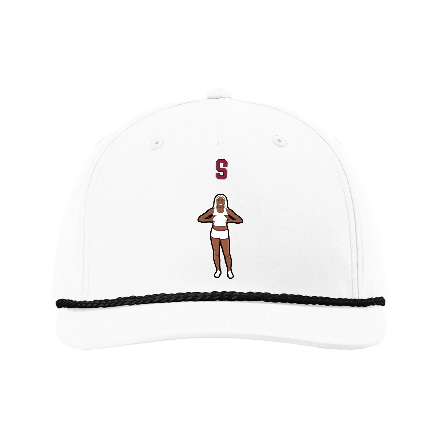 Five-Panel Classic Rope Cap — Shirsey Arch in White