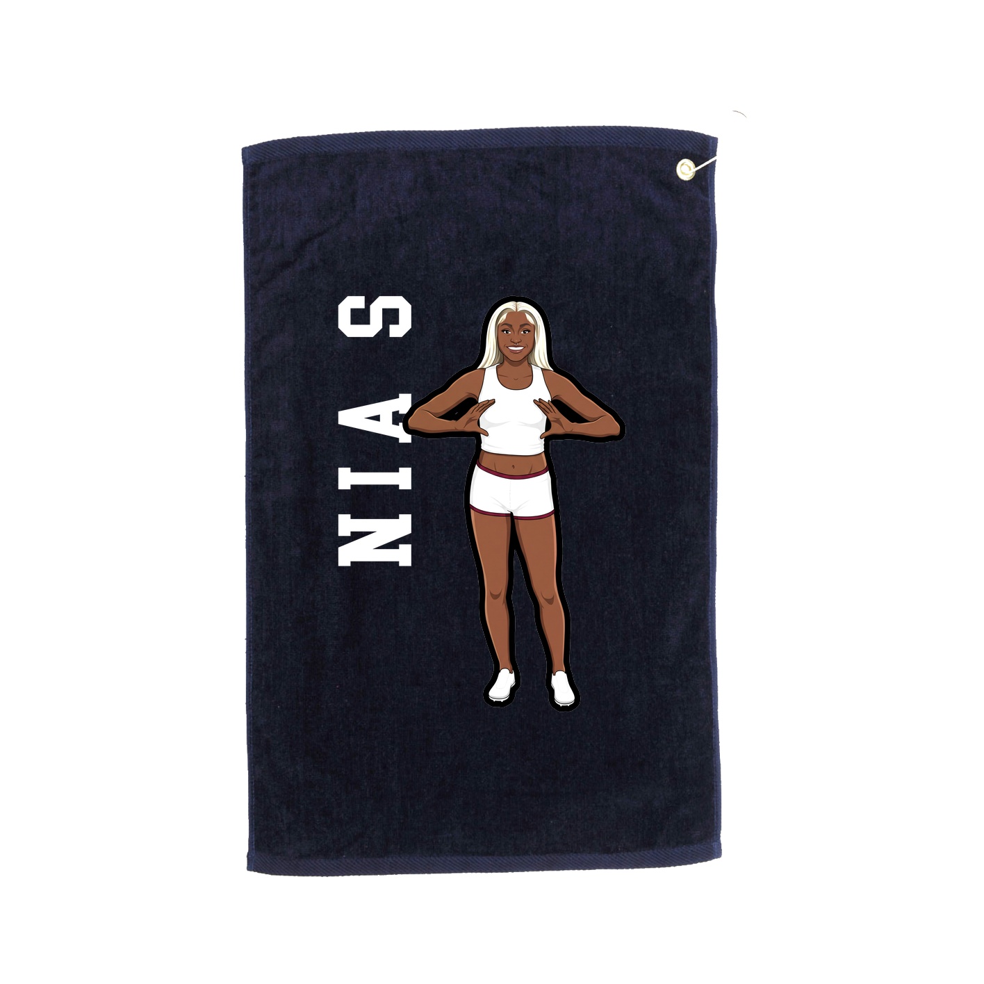 Golf Towel — Name Vertical in Navy