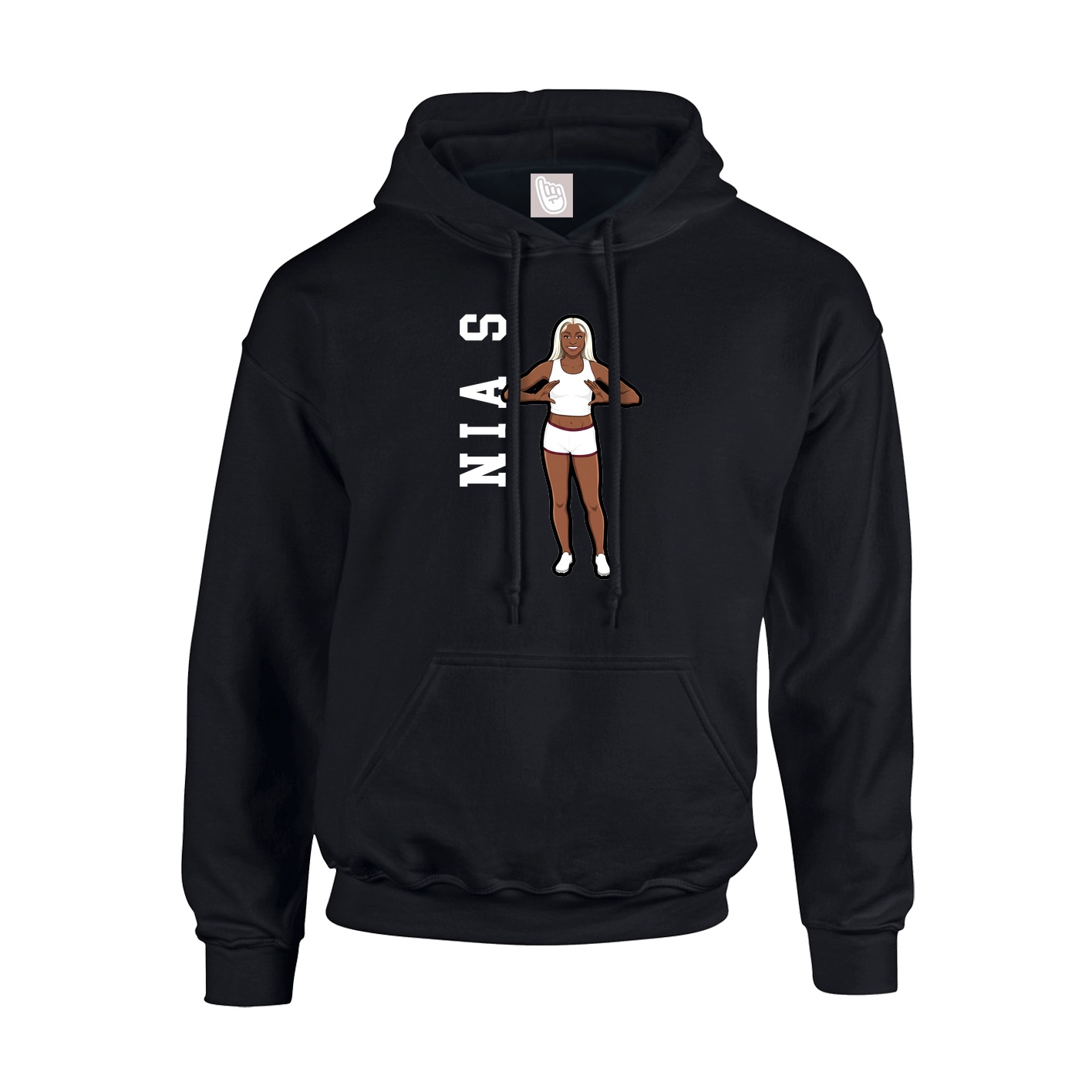 Youth Hoodie — Name Vertical in Black