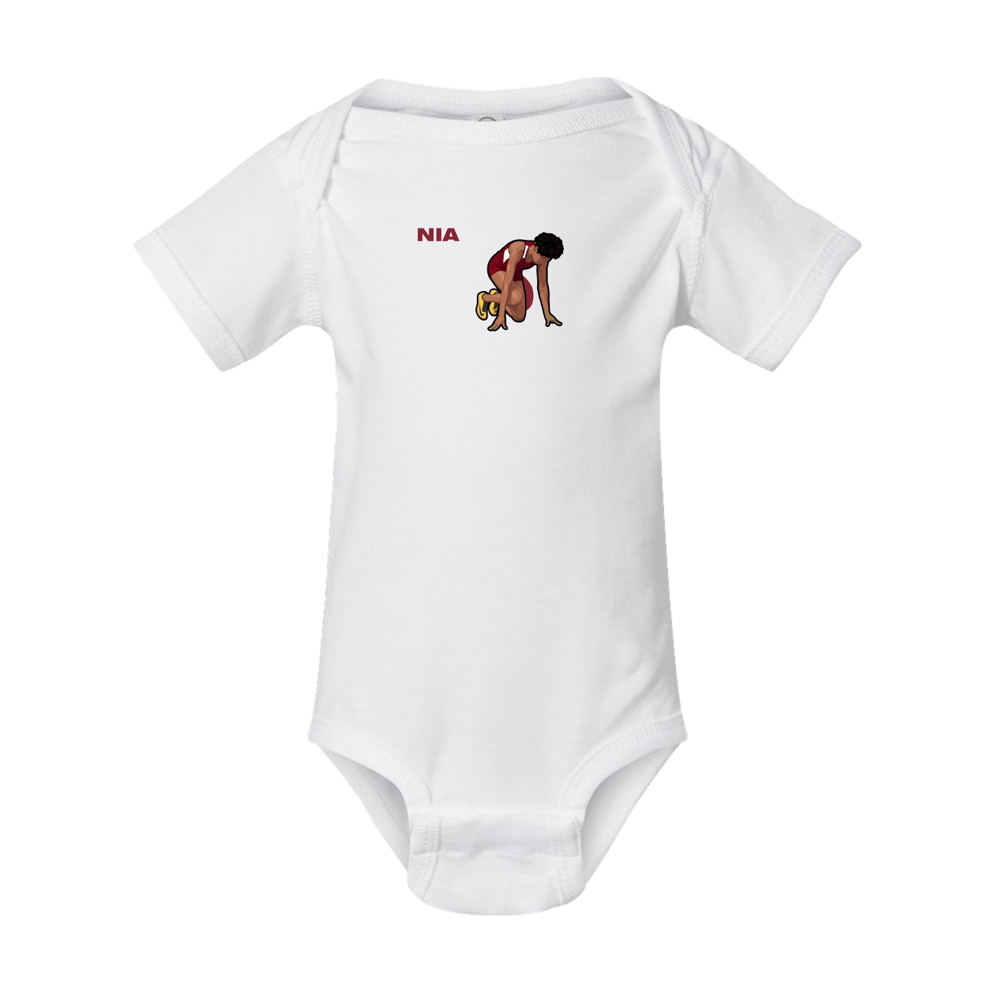 Baby Onesie — Player Name in White