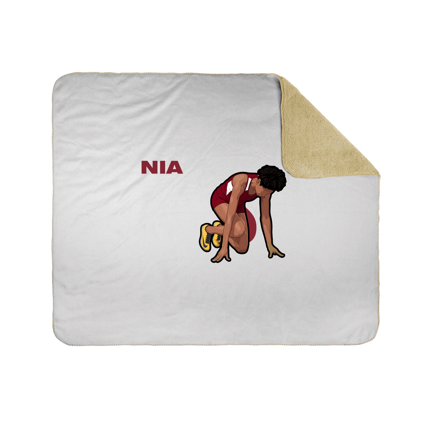 Throw Blanket — Player Name in White