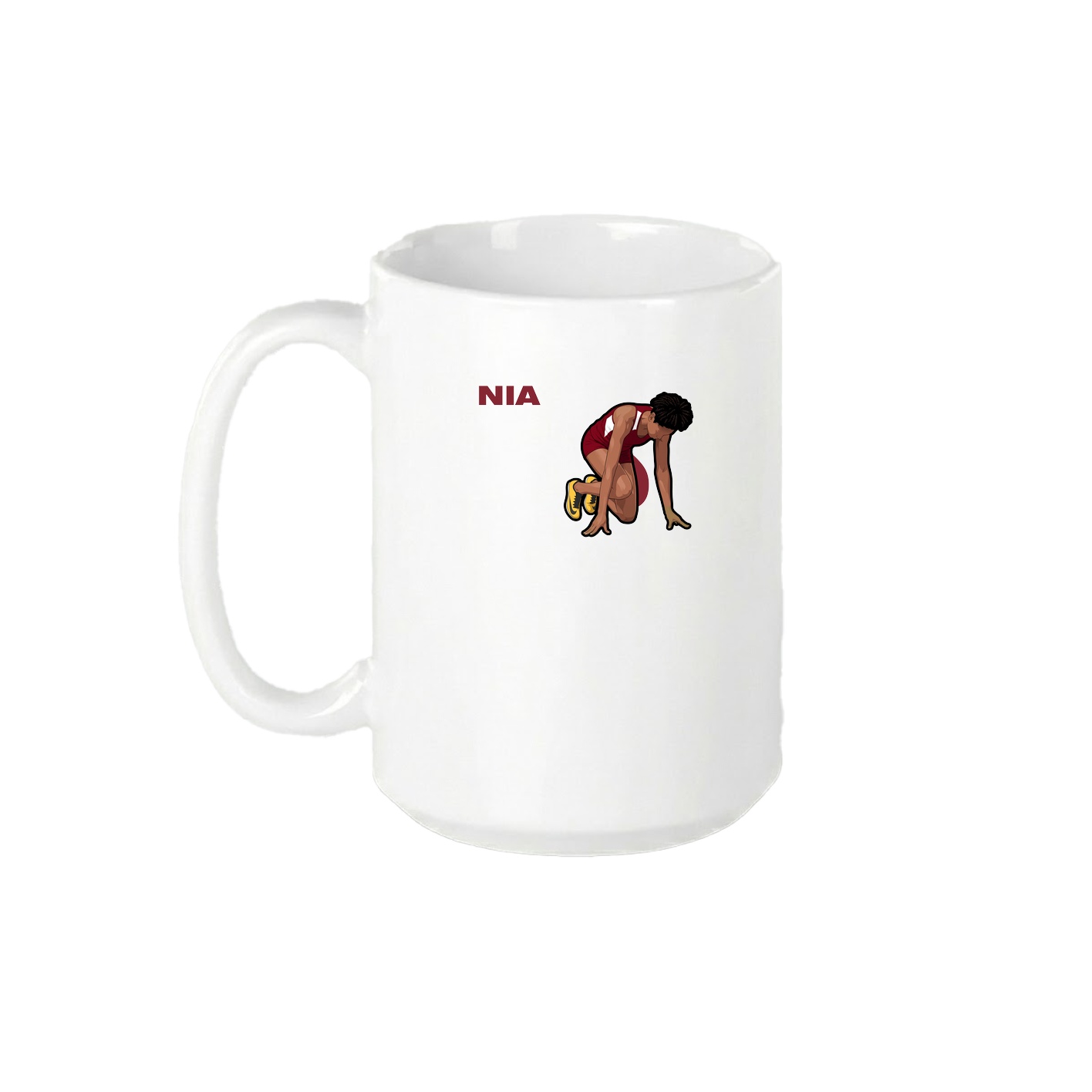 15oz Coffee Mug — Player Name in White