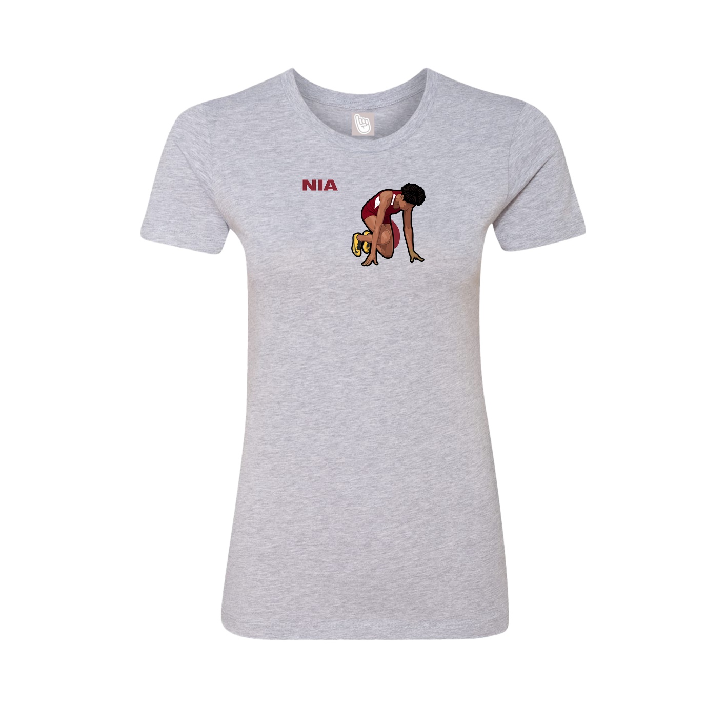 Womens Tee — Player Name in Grey
