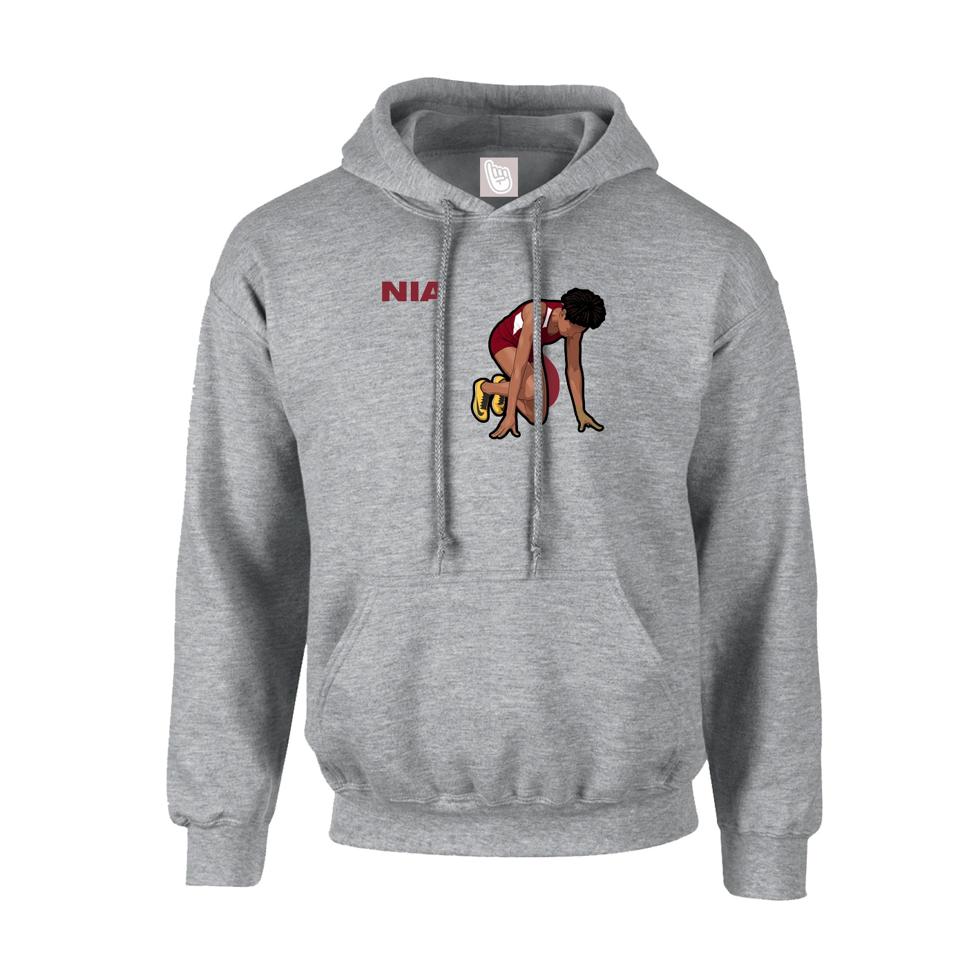 Youth Hoodie — Player Name in Grey