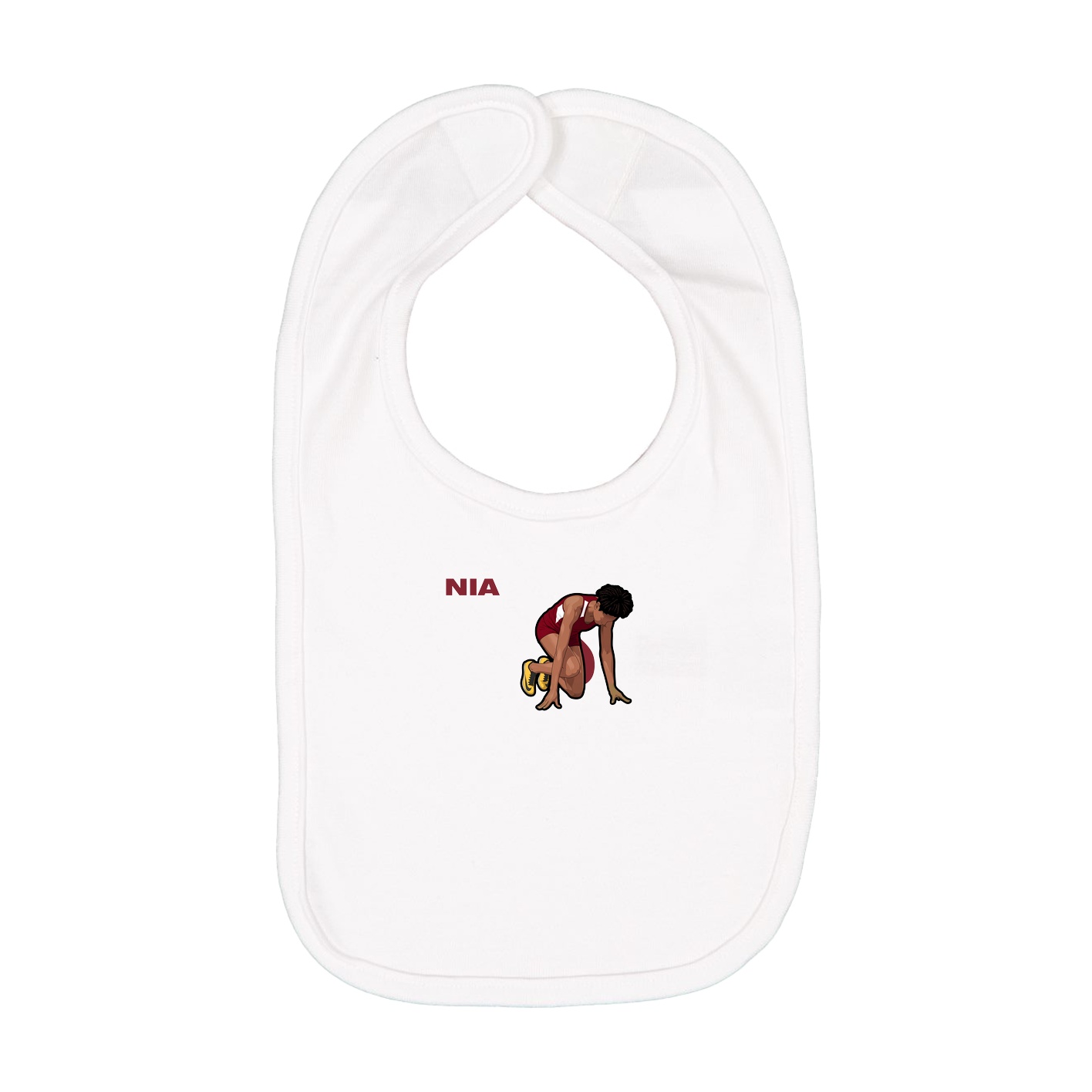 Infant Bib — Player Name in White