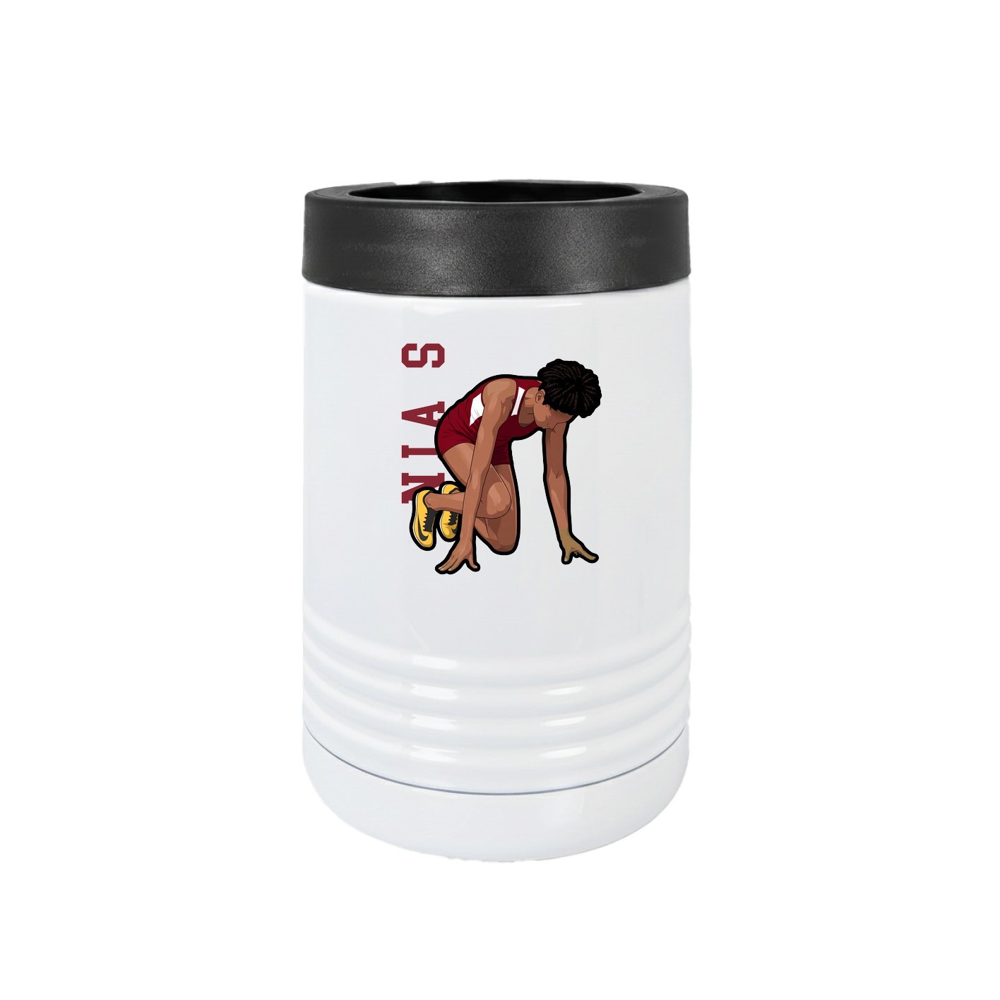 Beverage Holder — Name Vertical in White