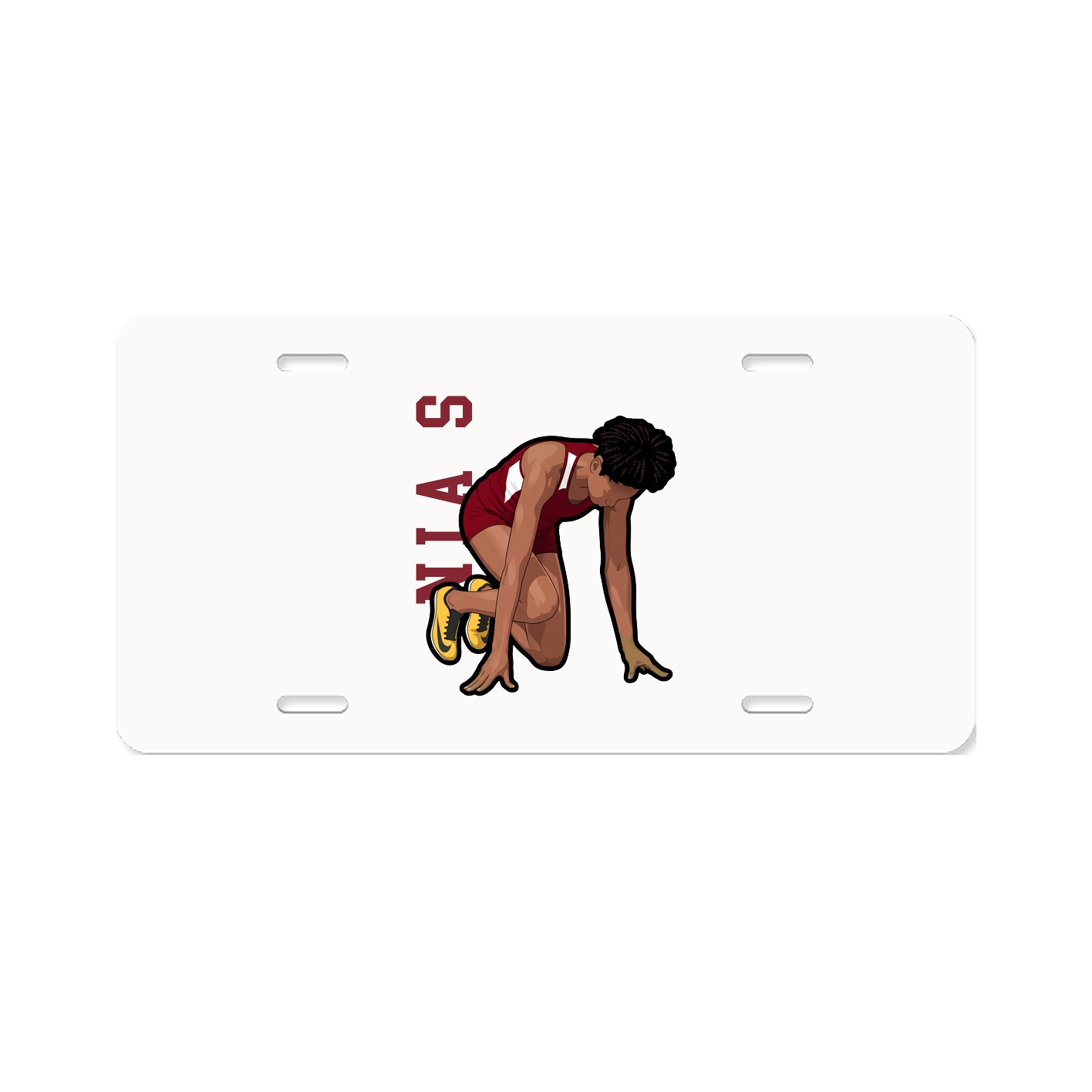 License Plate — Name Vertical in Classic