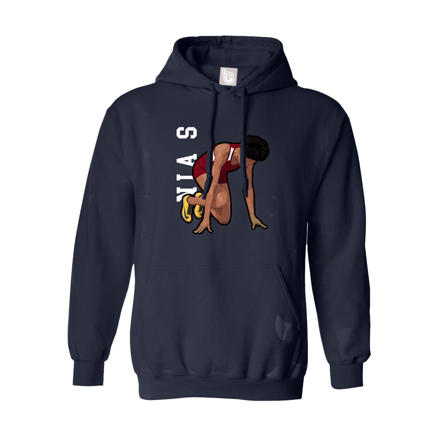 Youth Hoodie — Name Vertical in Navy