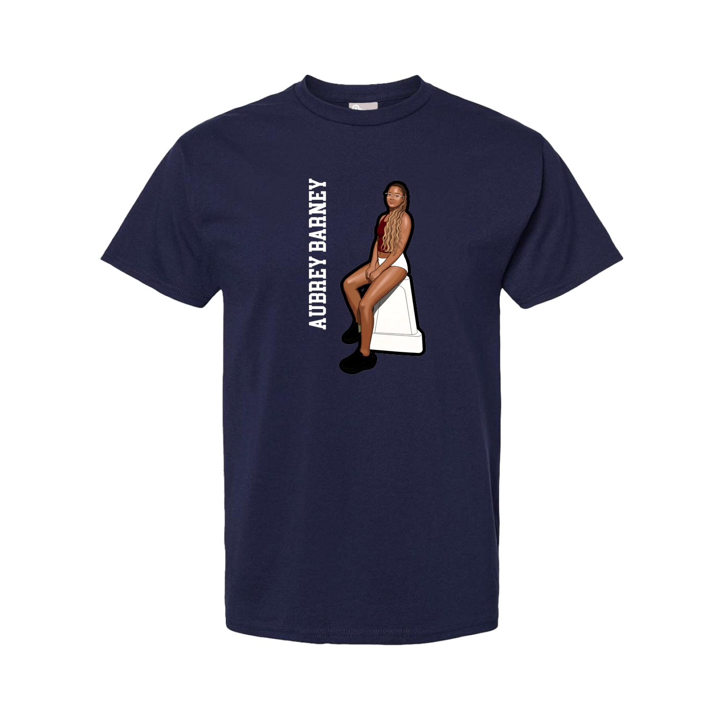 Tee — Name Vertical in Navy