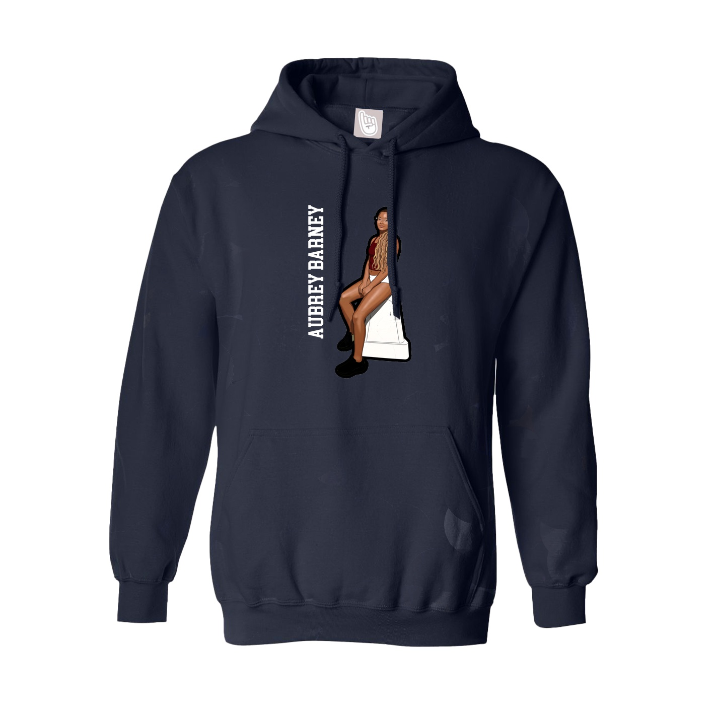 Youth Hoodie — Name Vertical in Navy