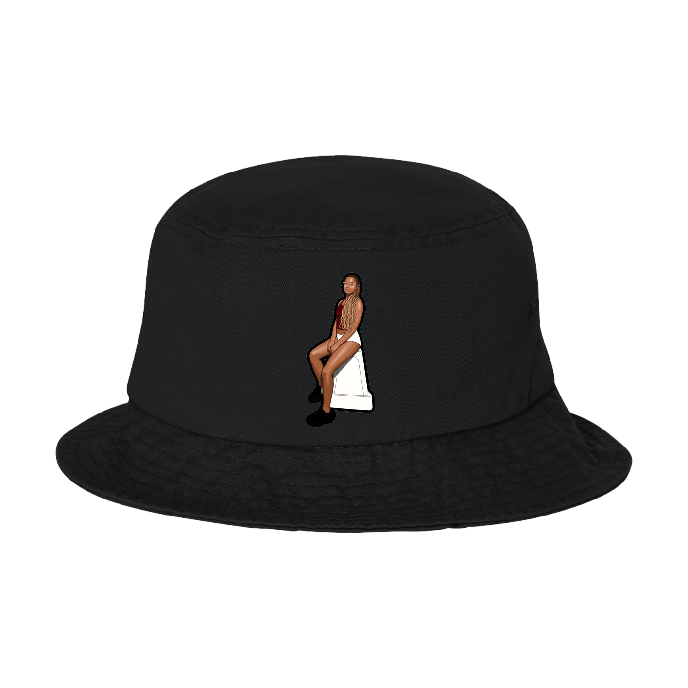 Bucket Cap — Name Vertical in Black