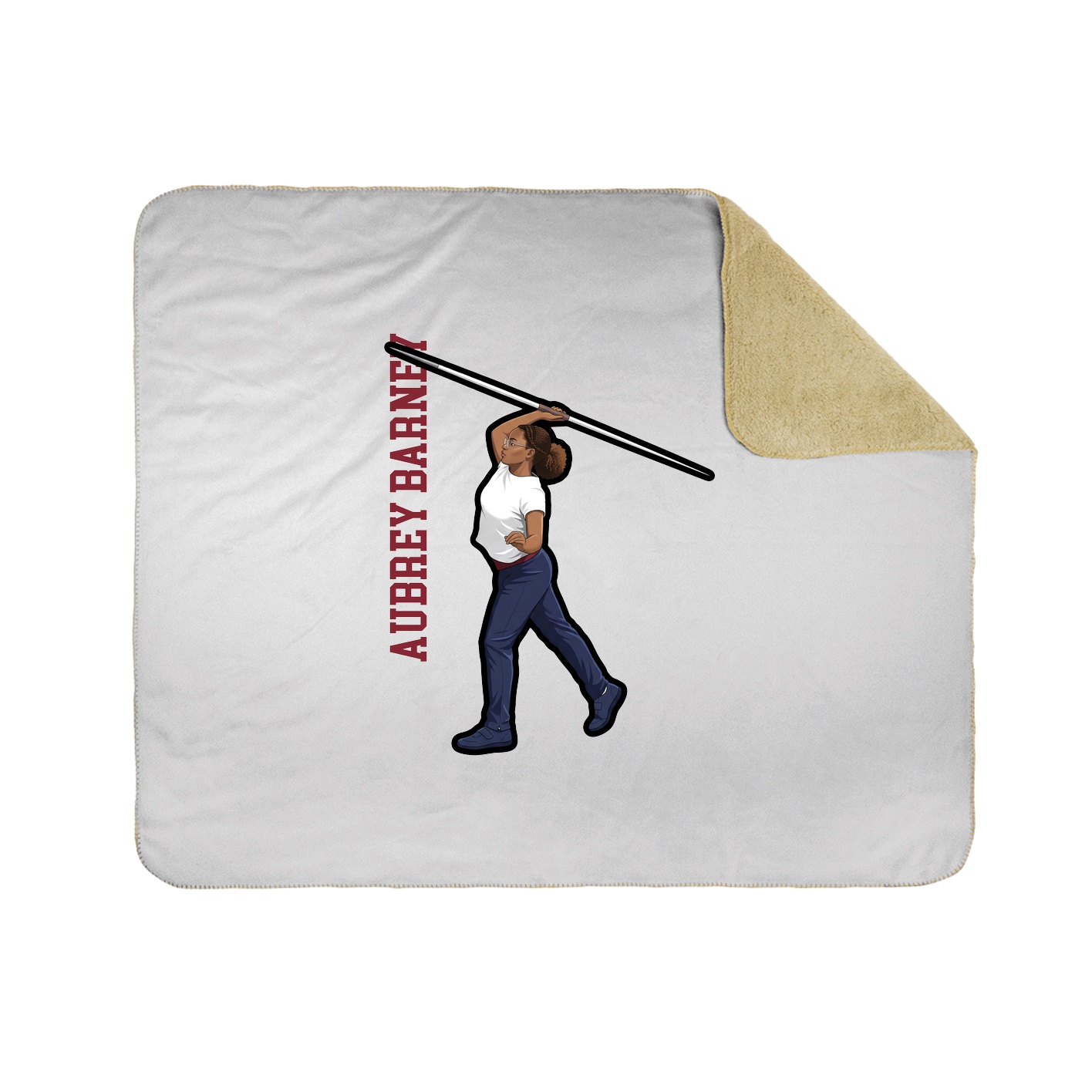 Throw Blanket — Name Vertical in White