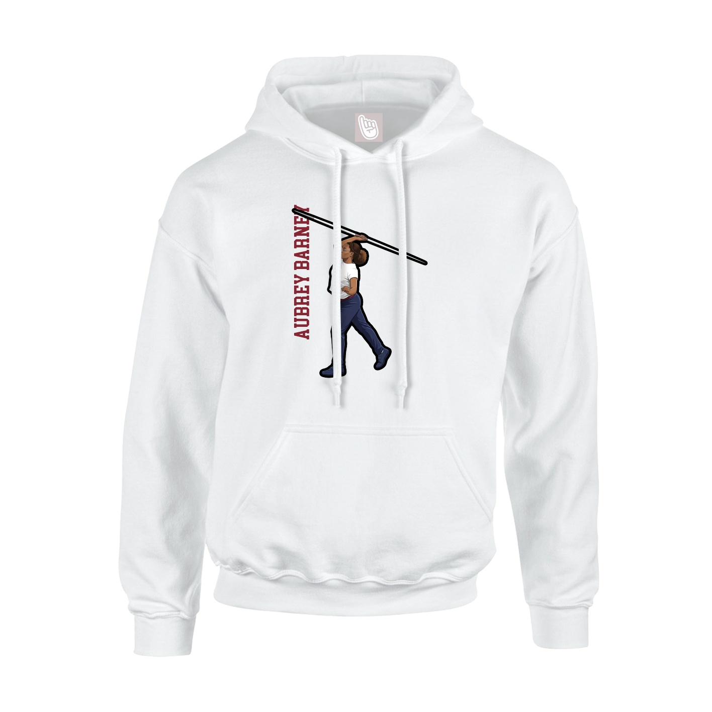 Youth Hoodie — Name Vertical in White