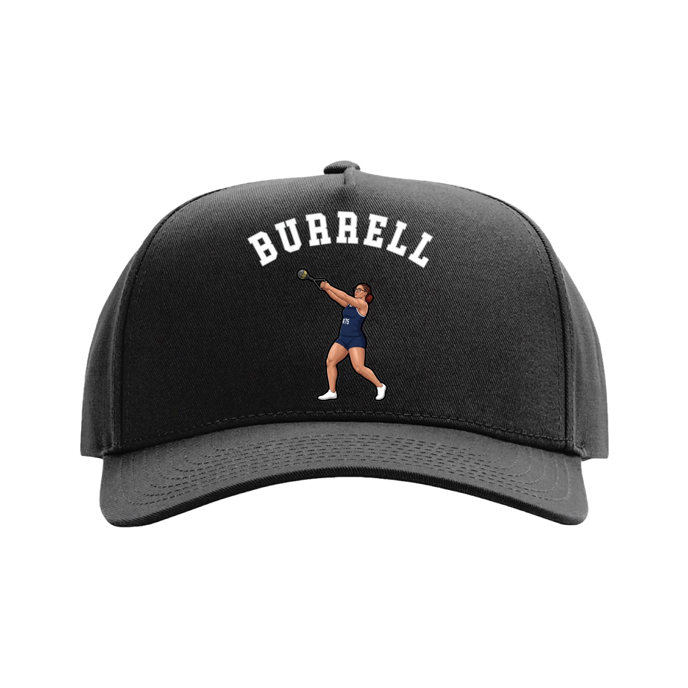 Full Fabric Five-Panel Champ Cap — Shirsey Arch in Black