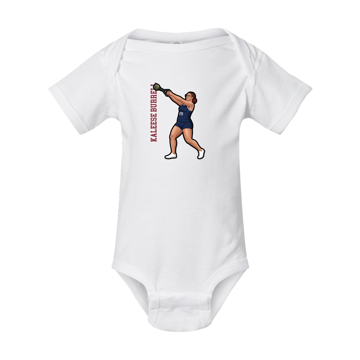 Baby Onesie — Name Vertical in White