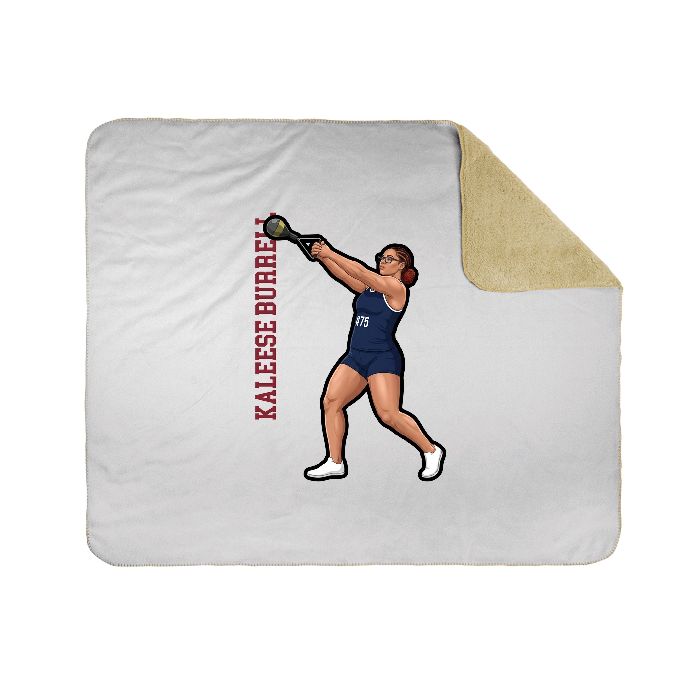 Throw Blanket — Name Vertical in White