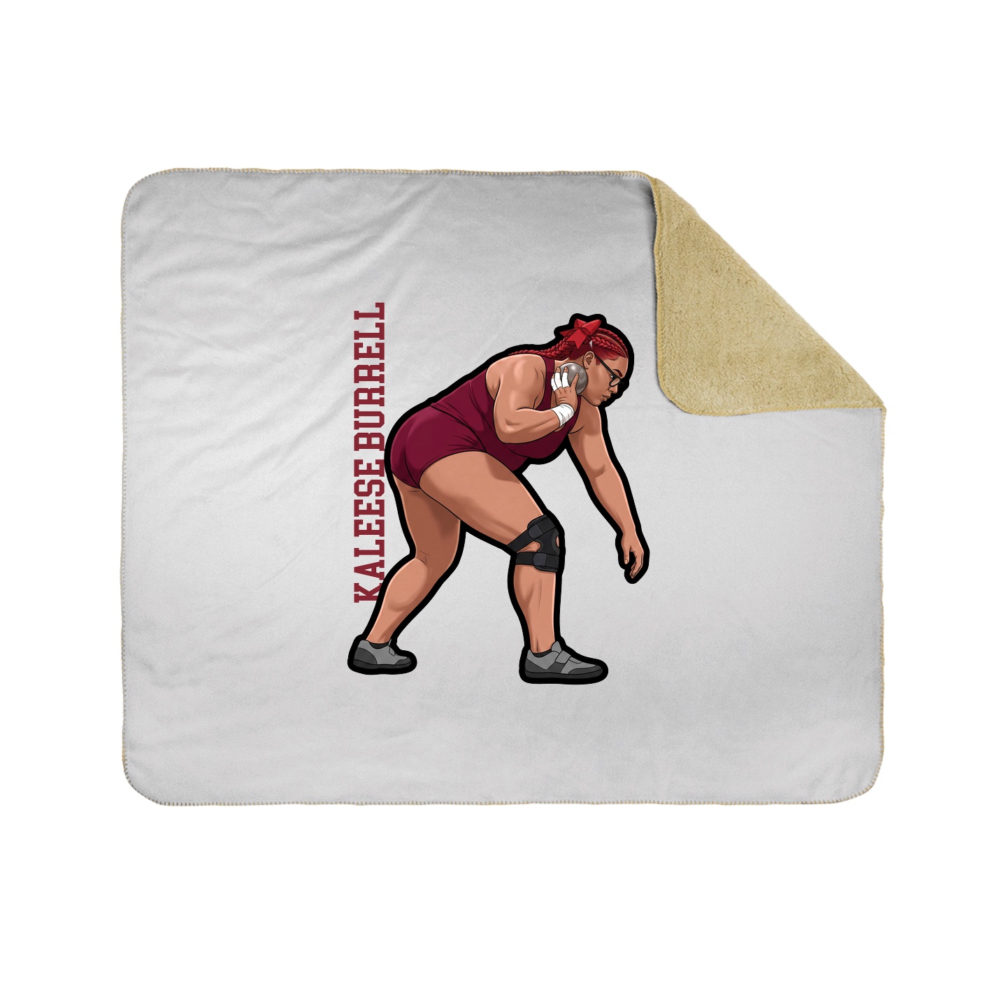 Throw Blanket — Name Vertical in White