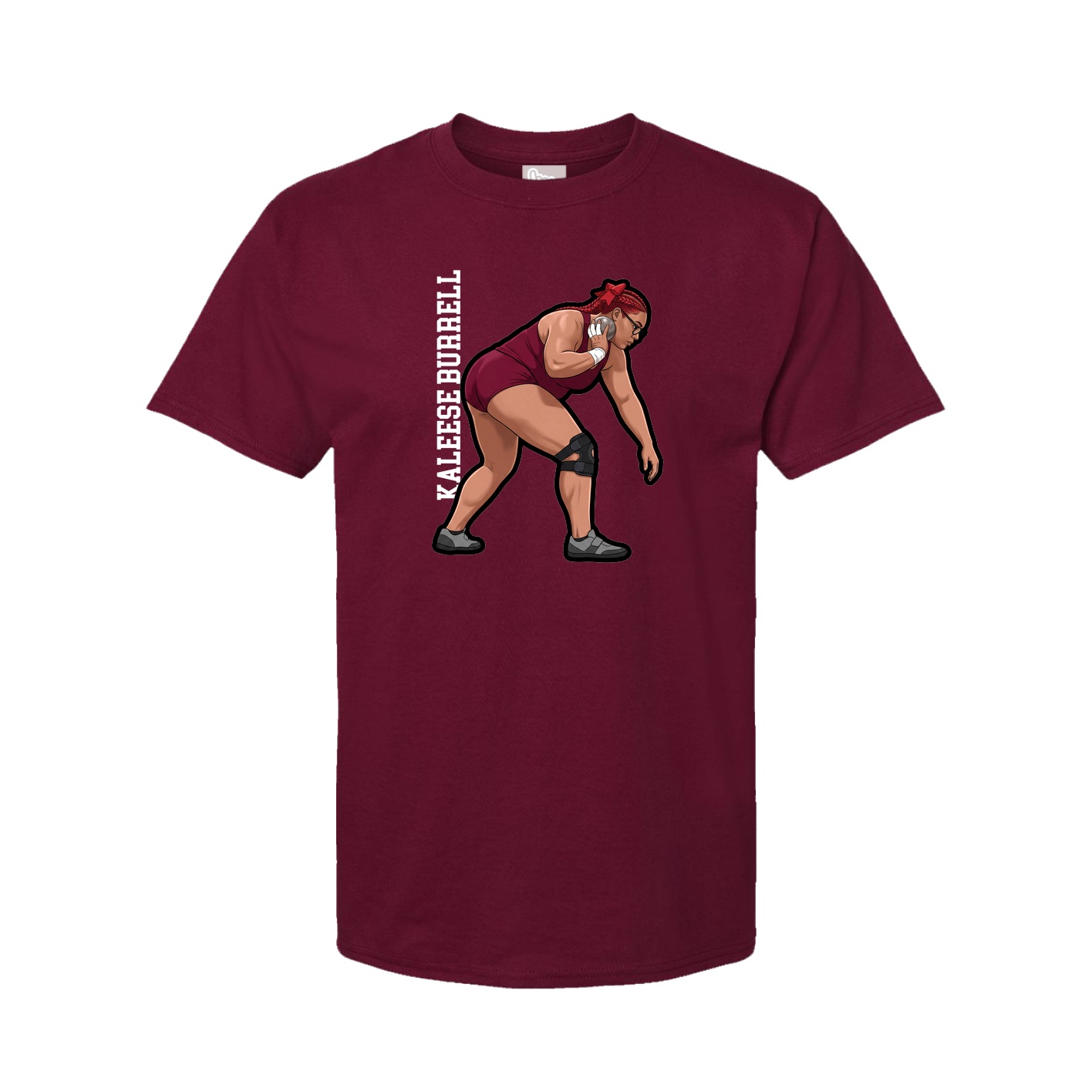Youth Tee — Name Vertical in Cardinal