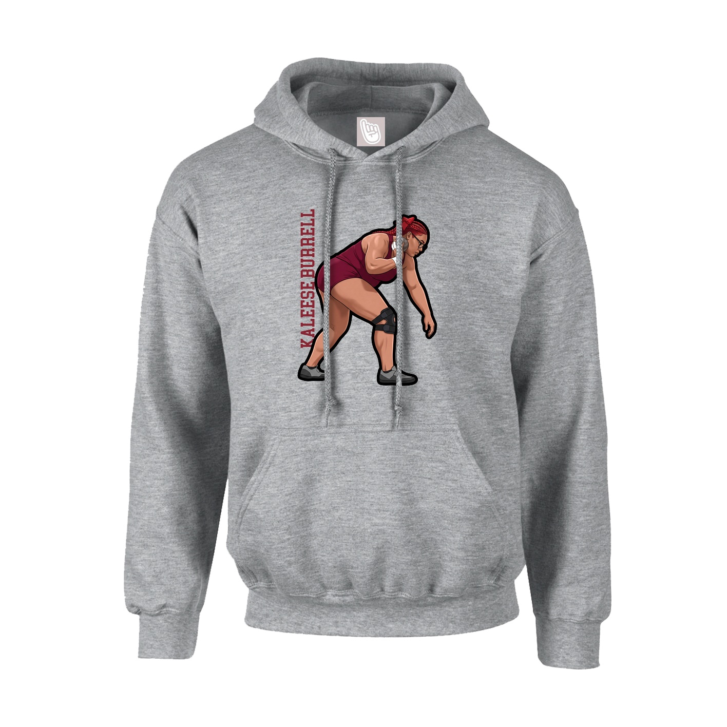 Youth Hoodie — Name Vertical in Grey