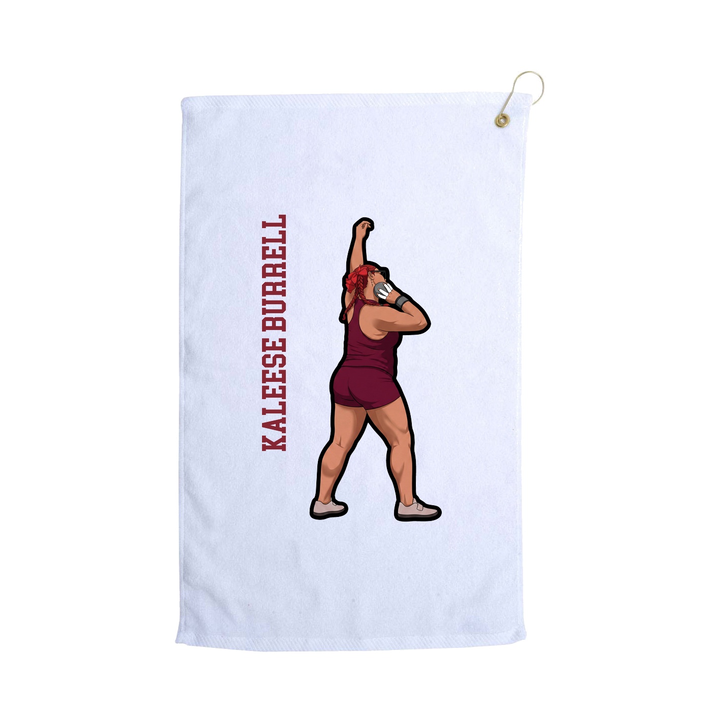 Golf Towel — Name Vertical in White