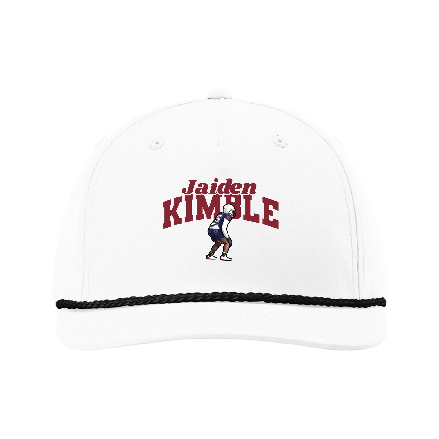 Five-Panel Classic Rope Cap — Signature Arch in White