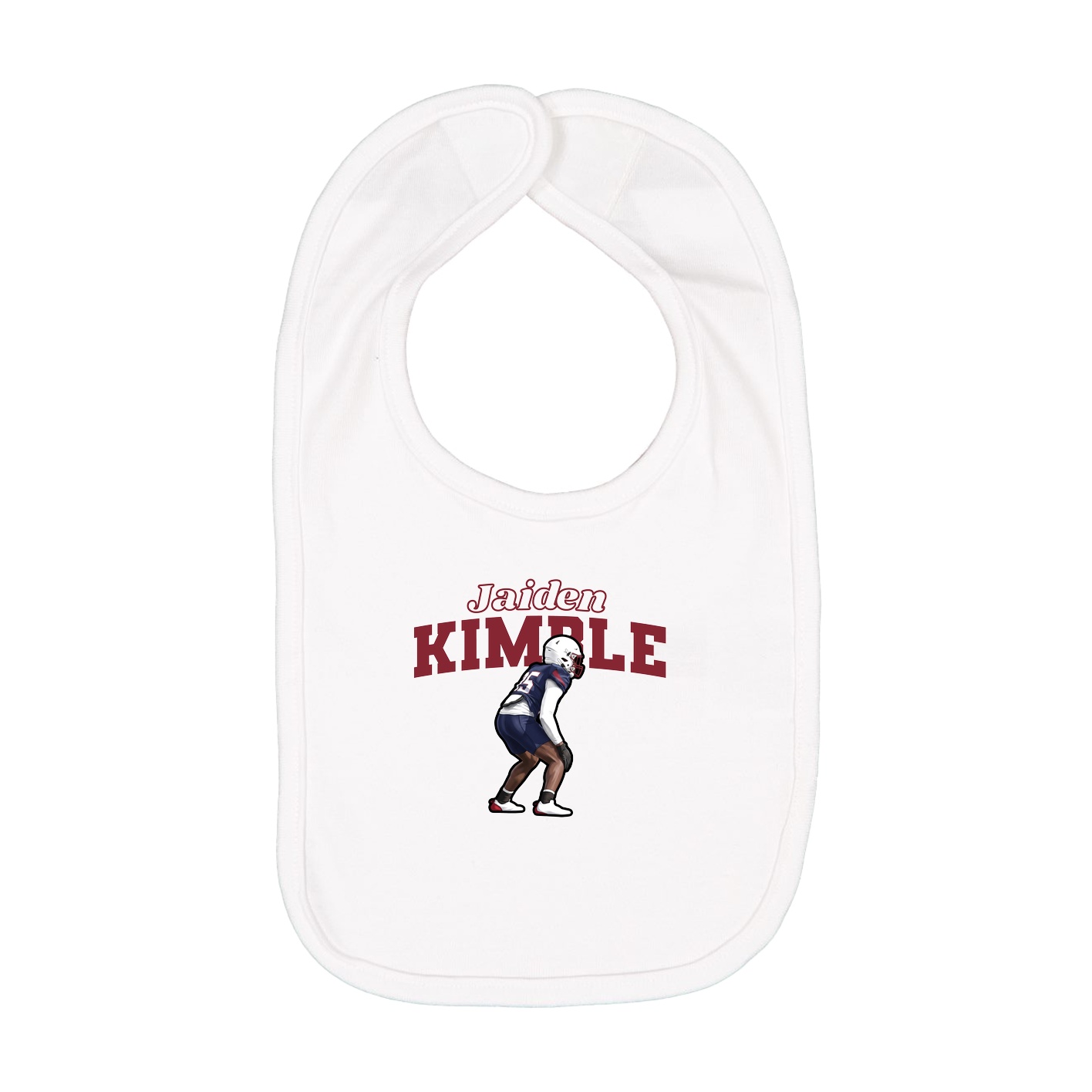 Infant Bib — Name Arch in White