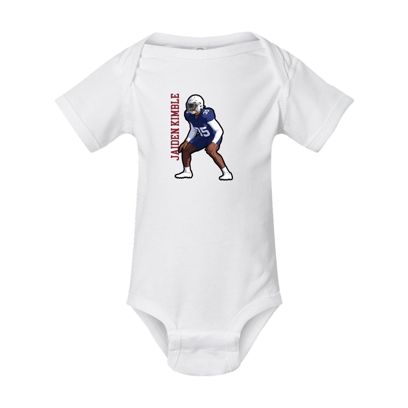 Baby Onesie — Name Vertical in White