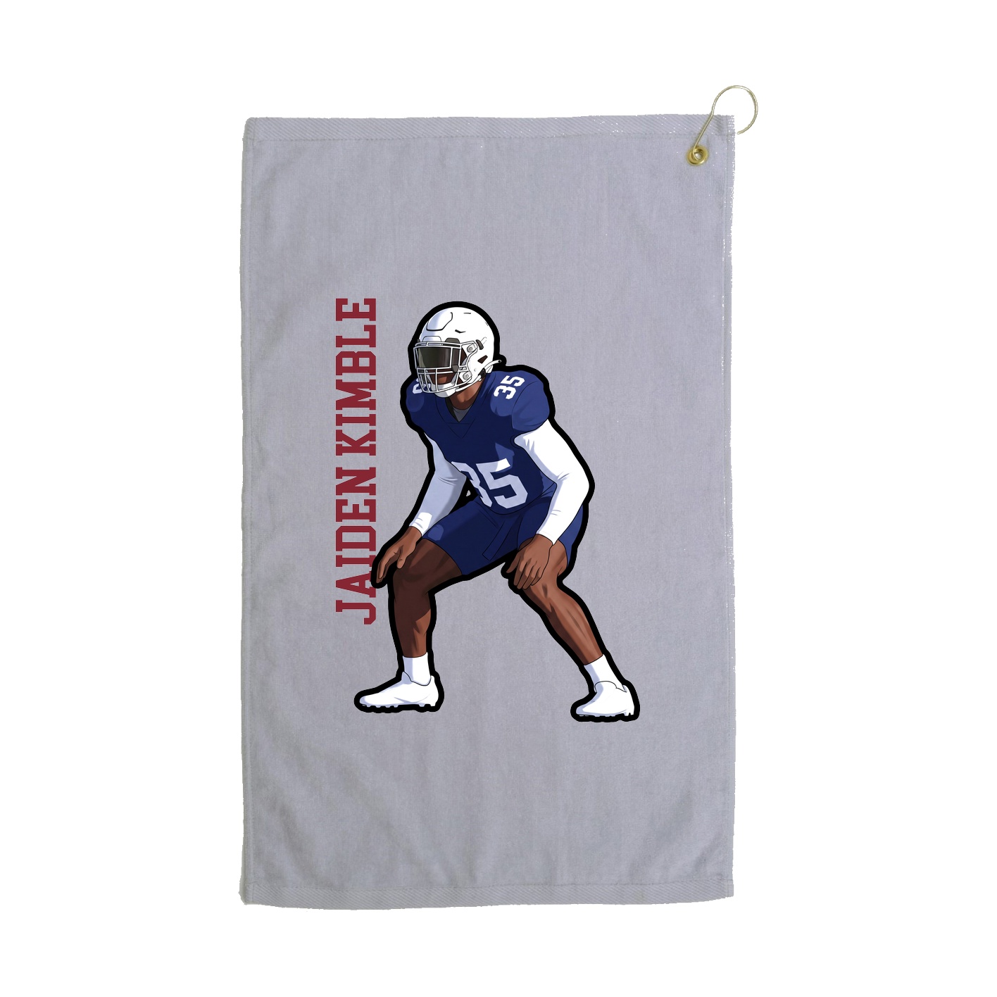 Golf Towel — Name Vertical in Grey