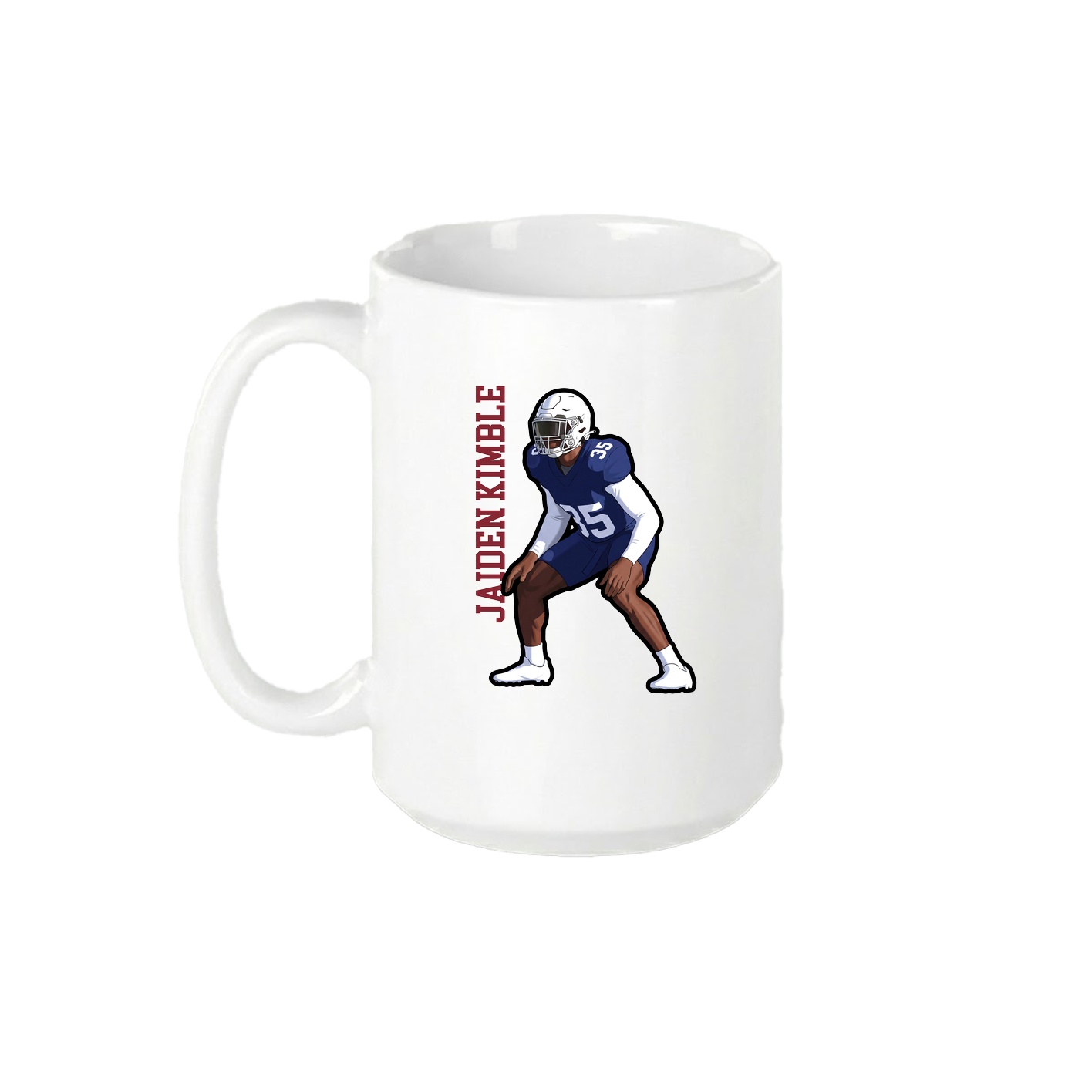 15oz Coffee Mug — Name Vertical in White