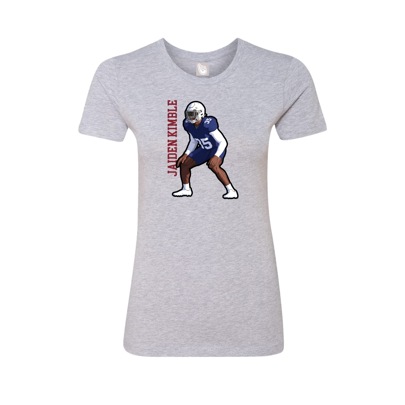 Fitted Women's Tee — Name Vertical in Grey
