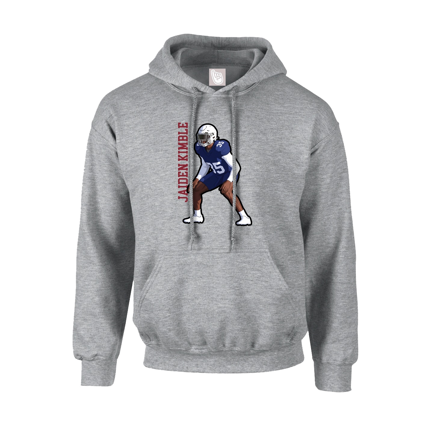 Hoodie — Name Vertical in Grey