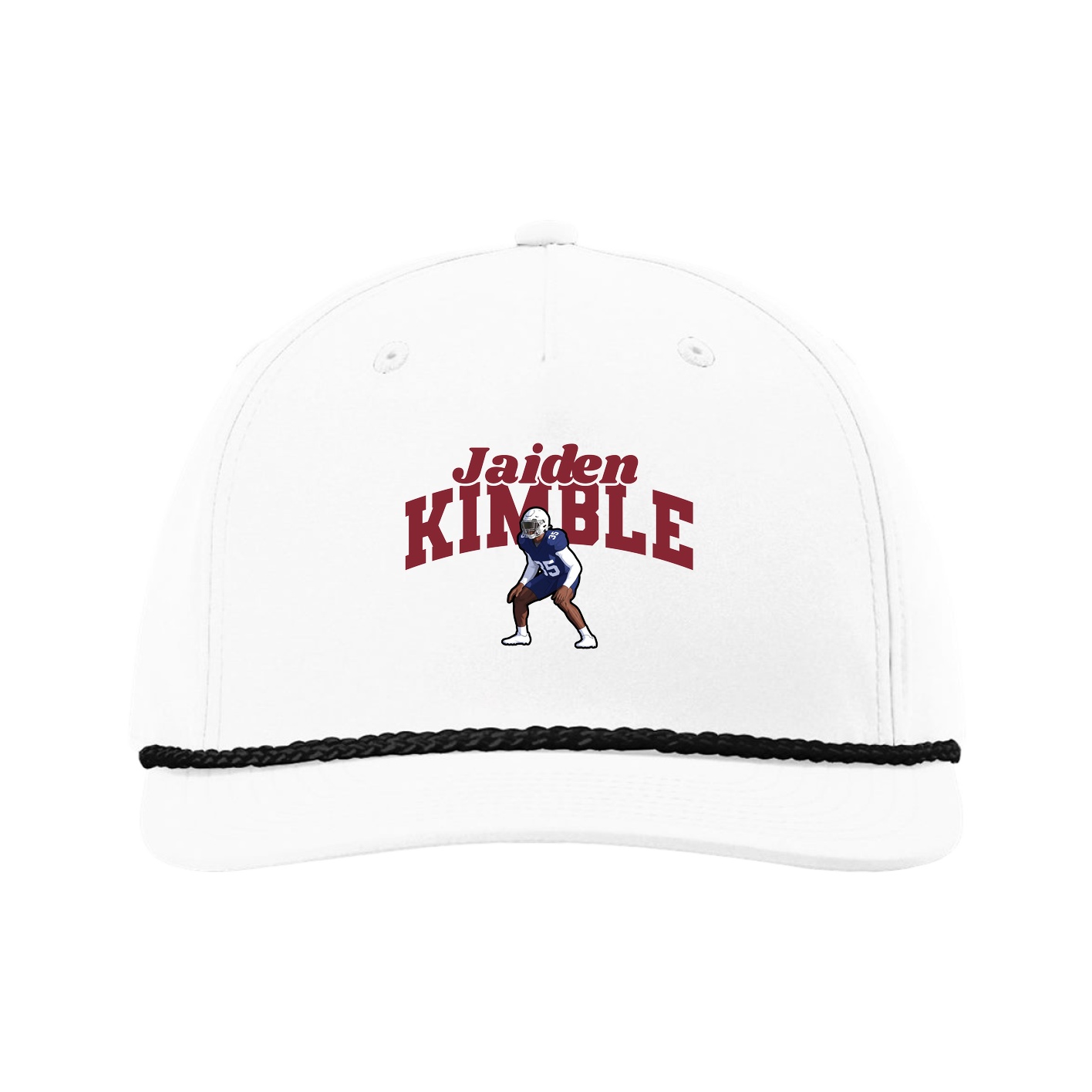 Five-Panel Classic Rope Cap — Signature Arch in White