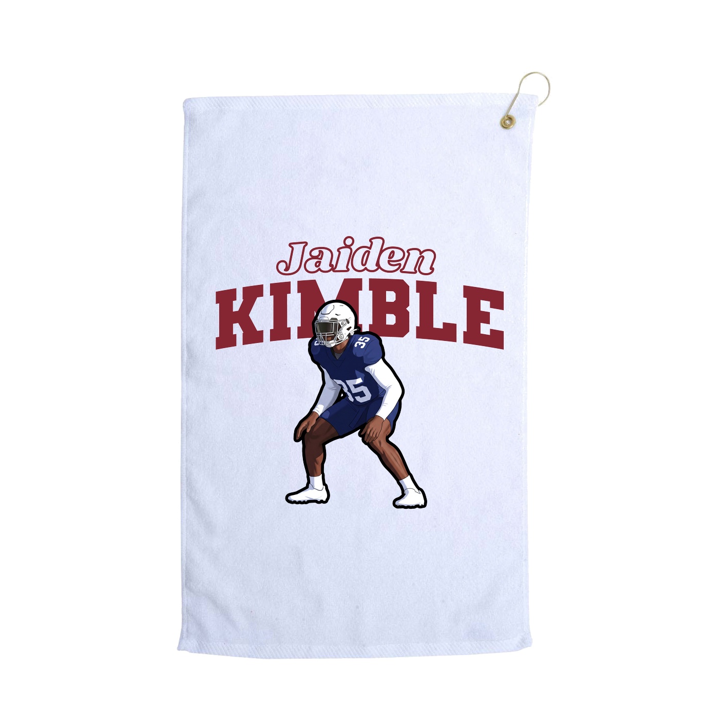Golf Towel — Name Arch in White