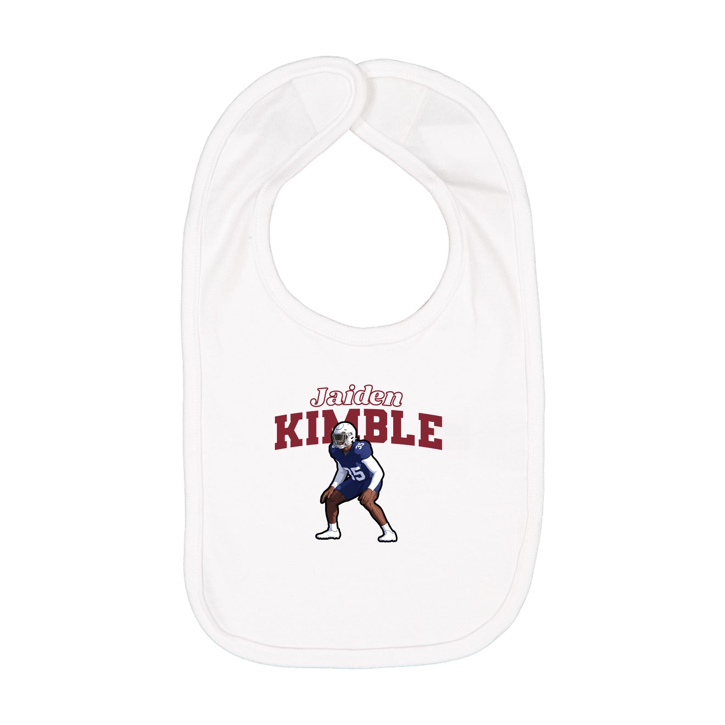 Infant Bib — Name Arch in White