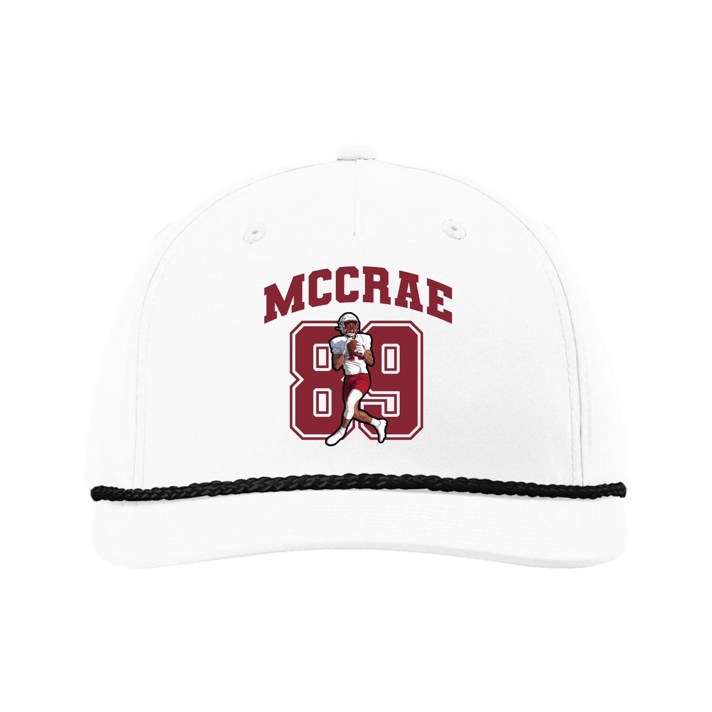 Five-Panel Classic Rope Cap — Number in White