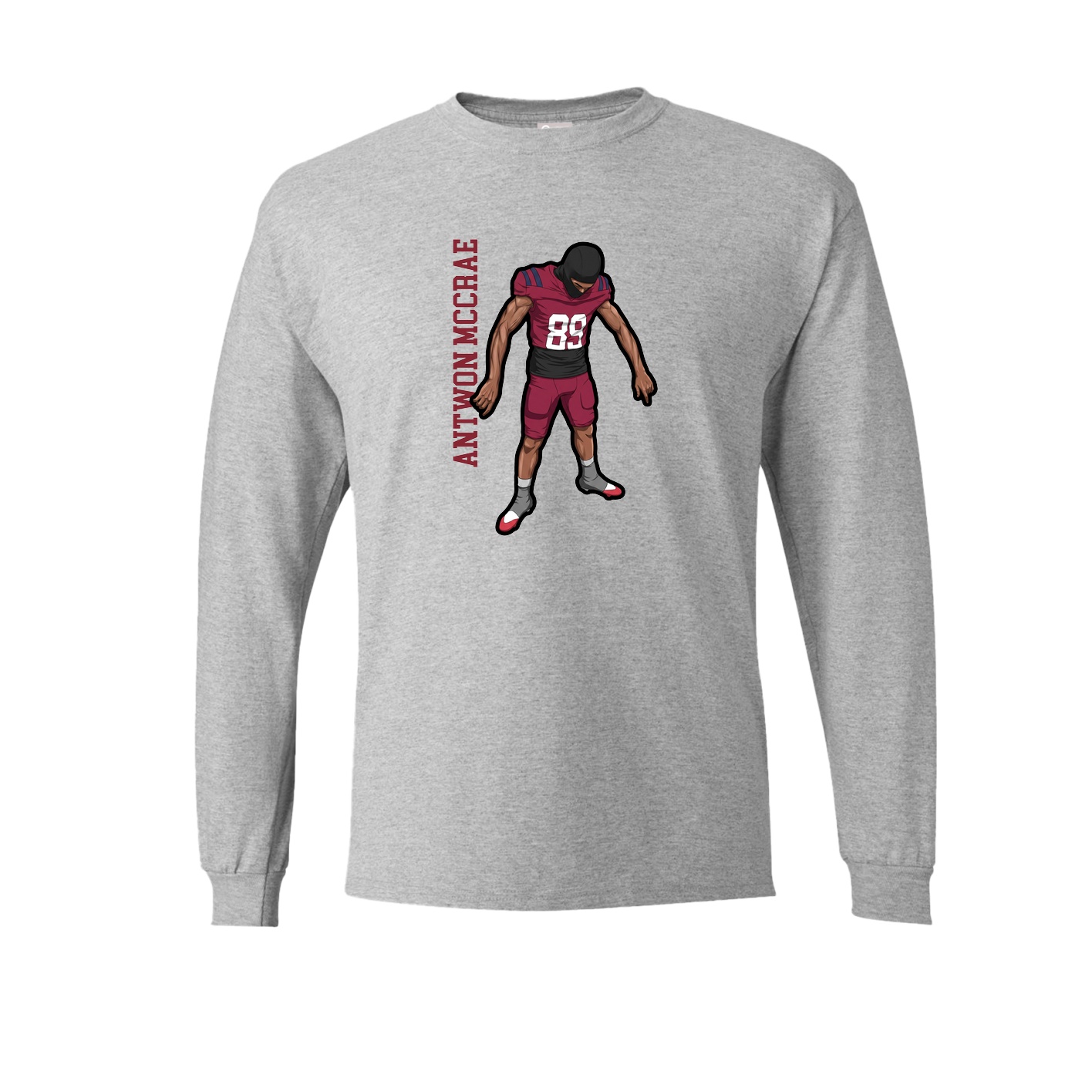 Long Sleeve Tee — Name Vertical in Grey