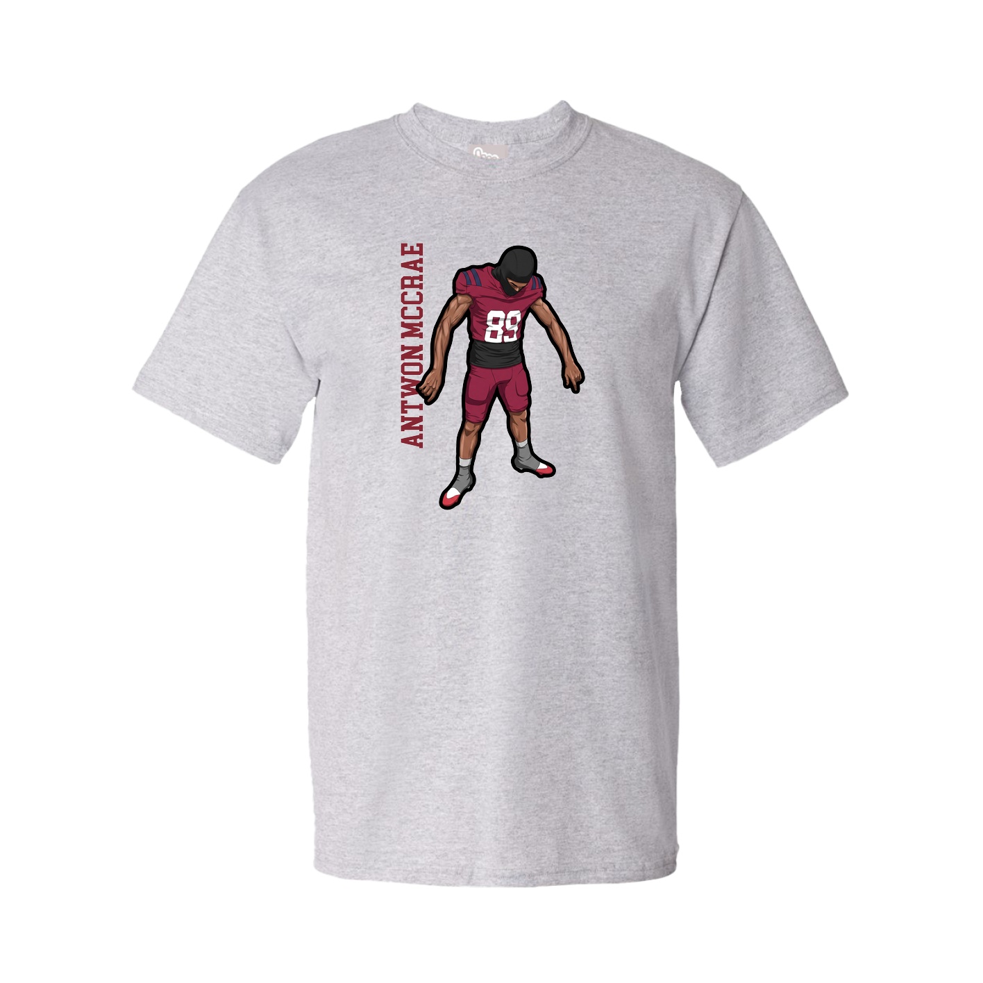 Youth Tee — Name Vertical in Grey
