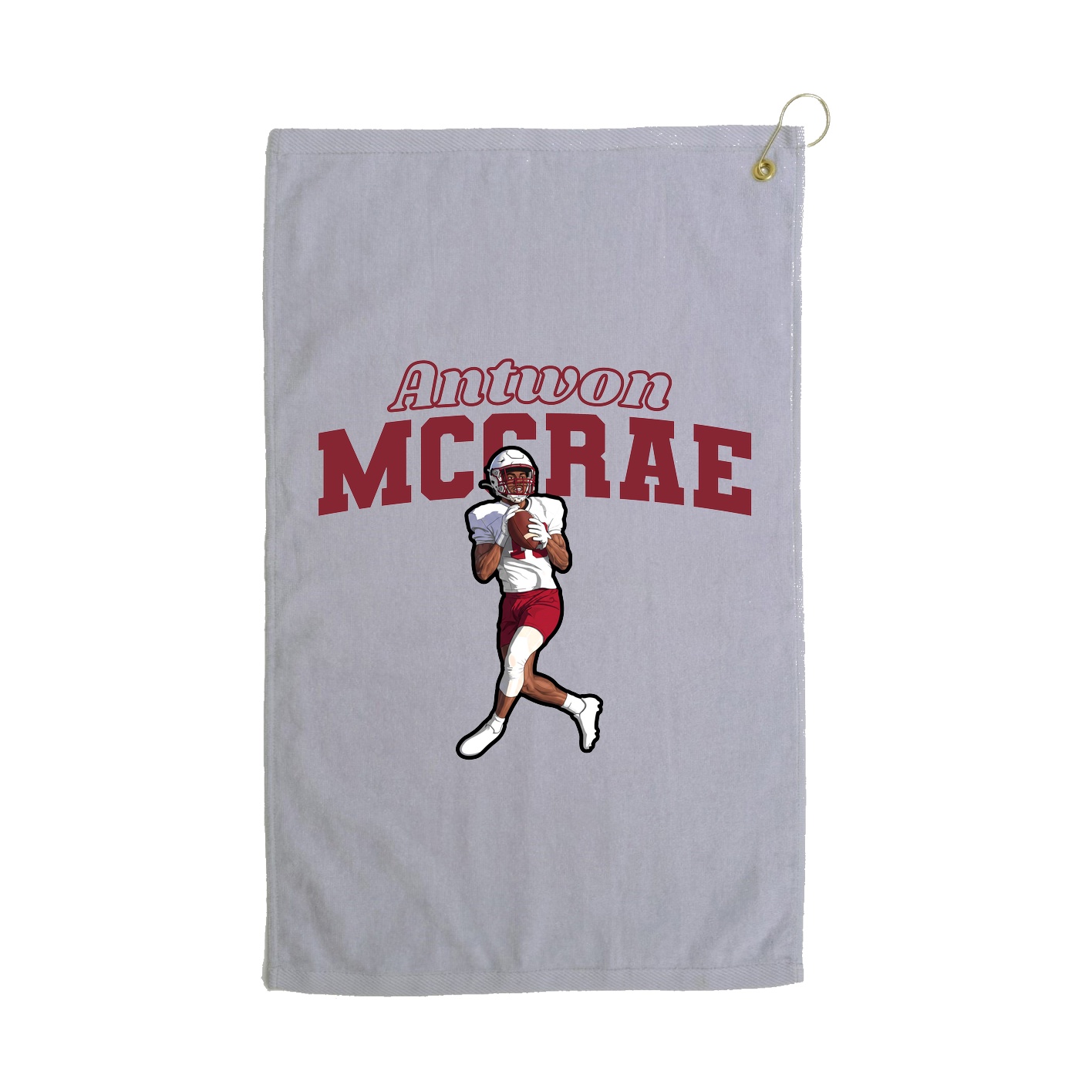 Golf Towel — Name Arch in Grey